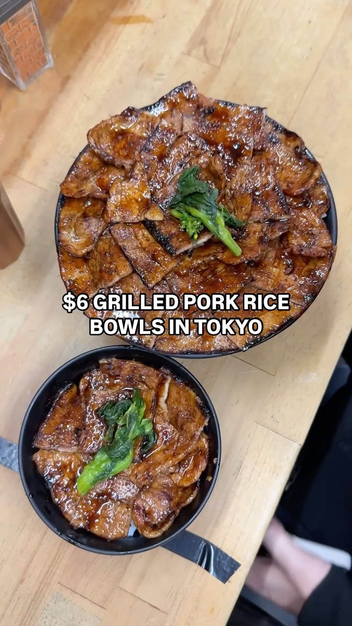This $6 grilled pork bowl was probably the cheapest meal I had in Tokyo and it was so good. The XL massive bowl was only $15!
📍Butadaigaku Shimbashi @buta.daigaku
#tokyo#butadon#butadaigaku#shimbashi#japan#cheapeats